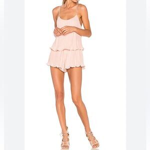 NBD x Revolve‎ Lyric Baby Pink Pleated Ruffle Romper Small